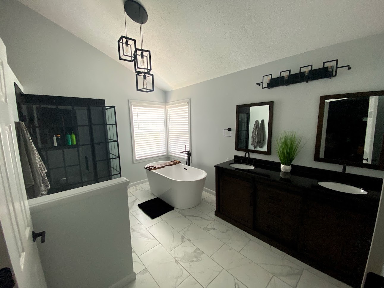 Bathroom with freestanding tub